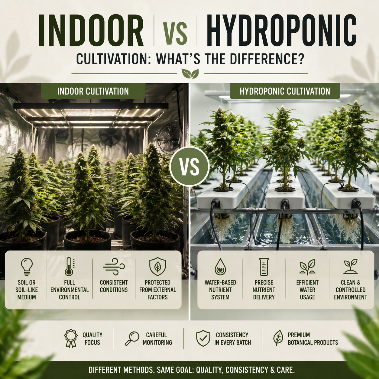 Indoor vs Hydroponic Cultivation: What’s the Difference?